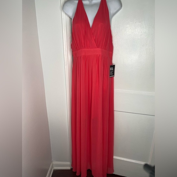Express NWT Vibrant Coral Pink/red Dress - Picture 1 of 8